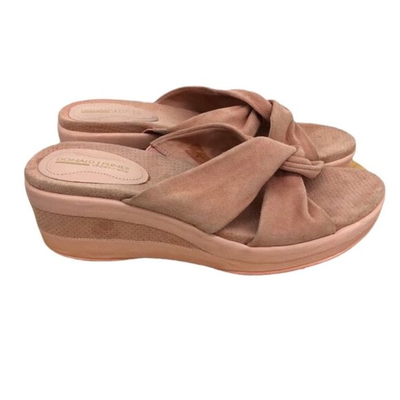 Donald J Pliner Sportique Daisy Shrimp twist  top slide wedge sandals 7.5 - Picture 1 of 16